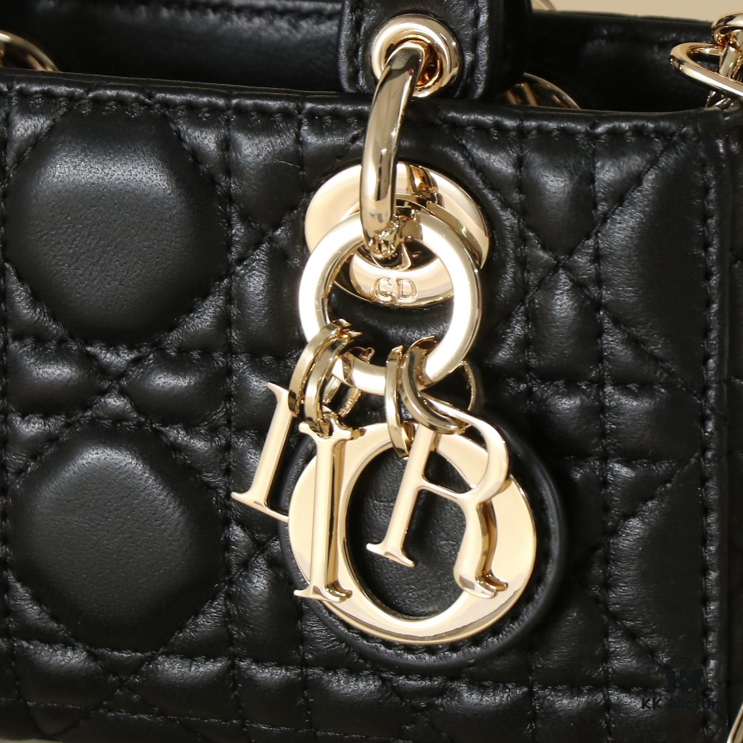 Black Lambskin Cannage Pattern