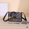 30 Montaigne Handbag in Blue Oblique Print Fabric