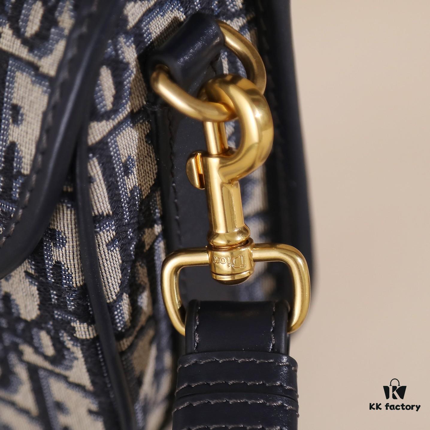 Dior Bobby Medium Shoulder Bag in Black Smooth Calfskin with Vintage Gold-Tone Hardware