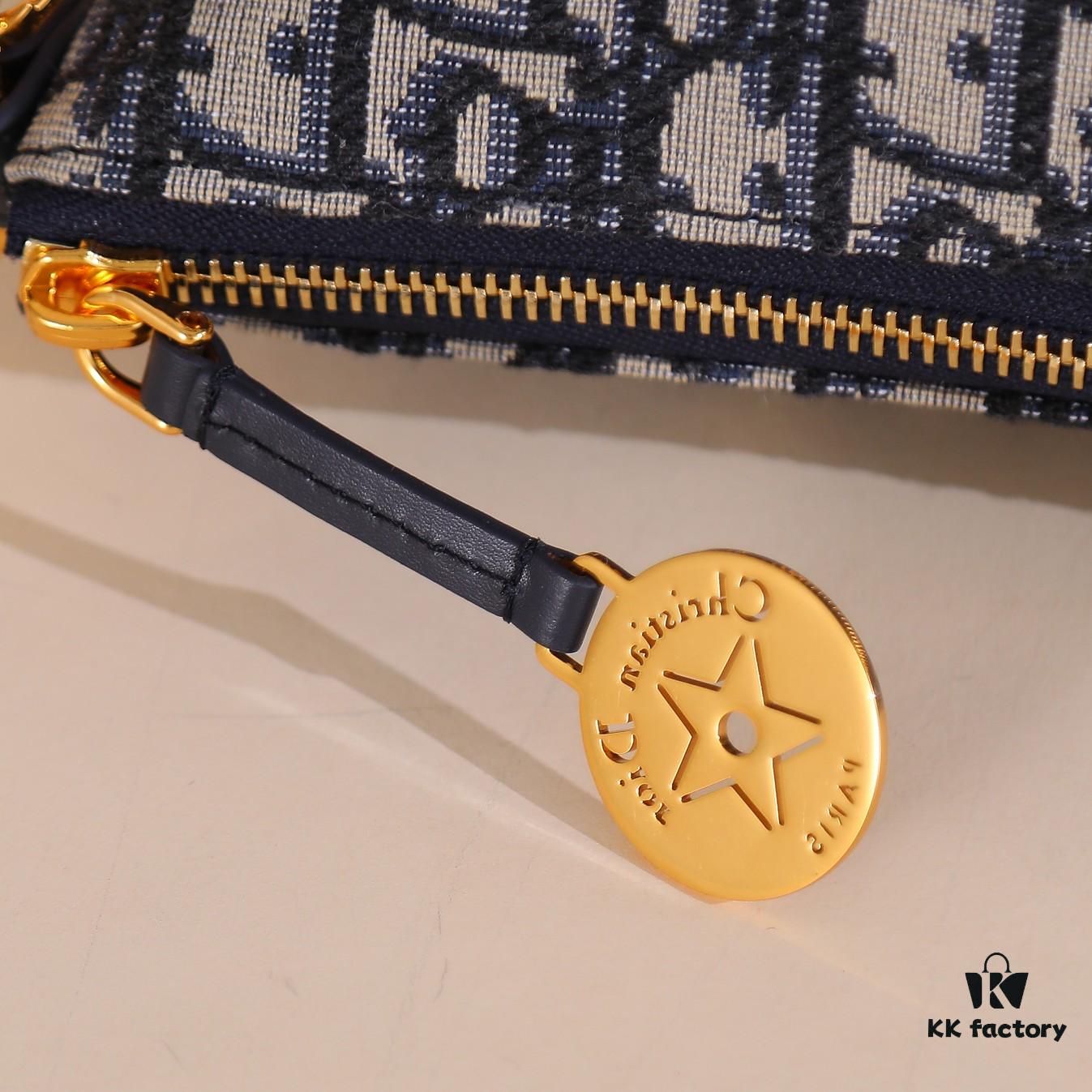 Diorstar Hobo Chain Bag in Blue Oblique Jacquard Fabric