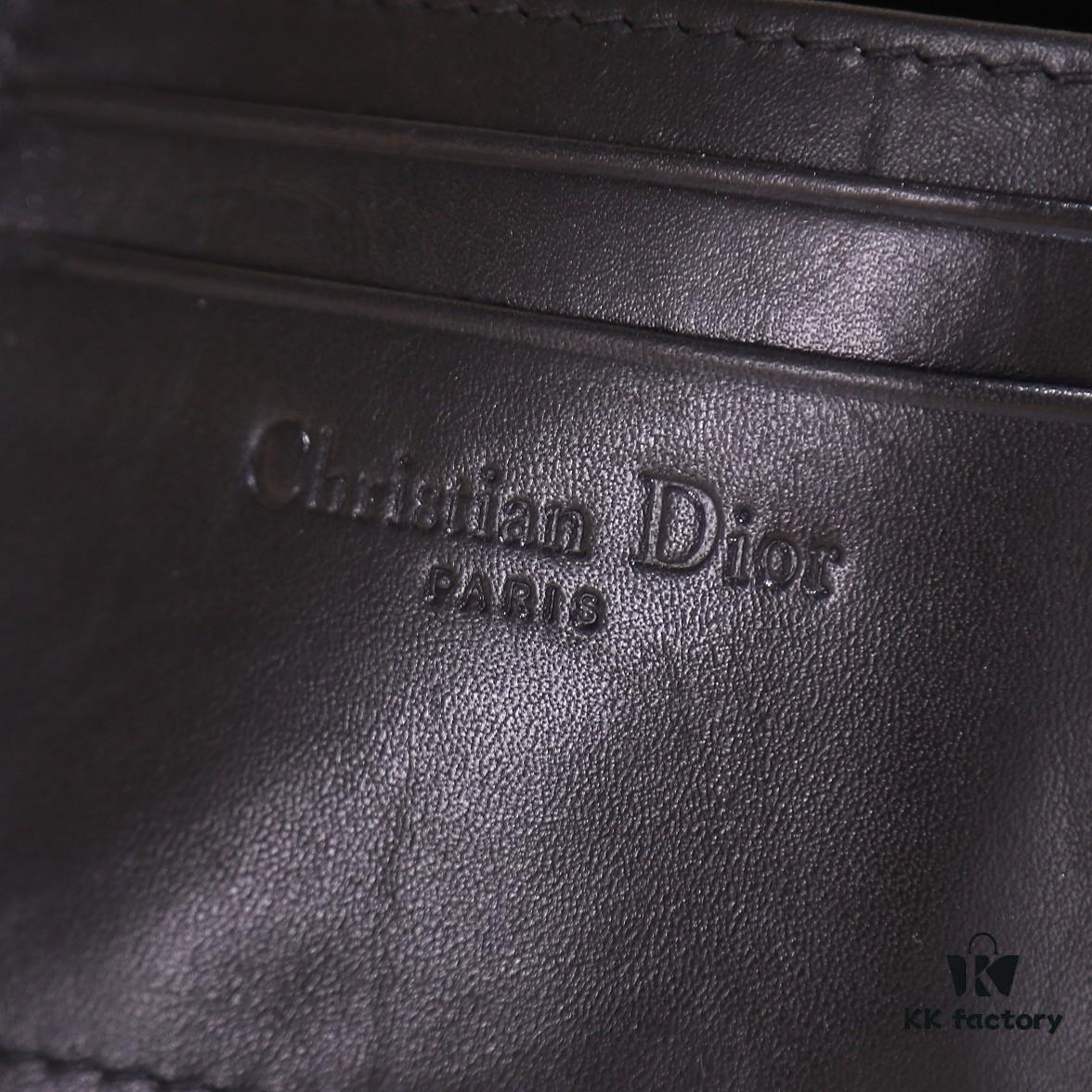 DiorStar Hobo Chain Bag in Black Crinkled Calfskin with Cannage Pattern