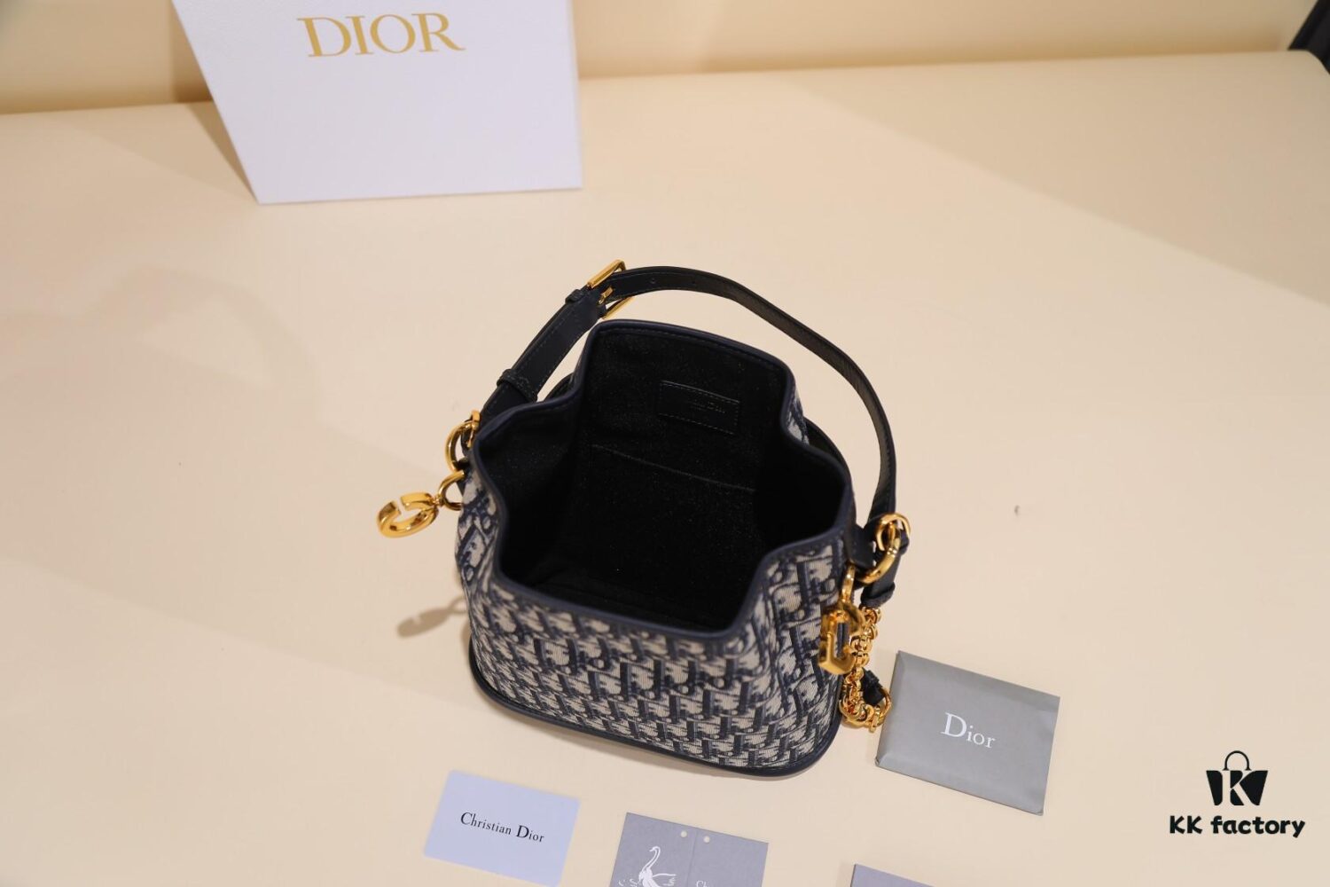 Medium Cest Dior Handbag in Blue Oblique Canvas