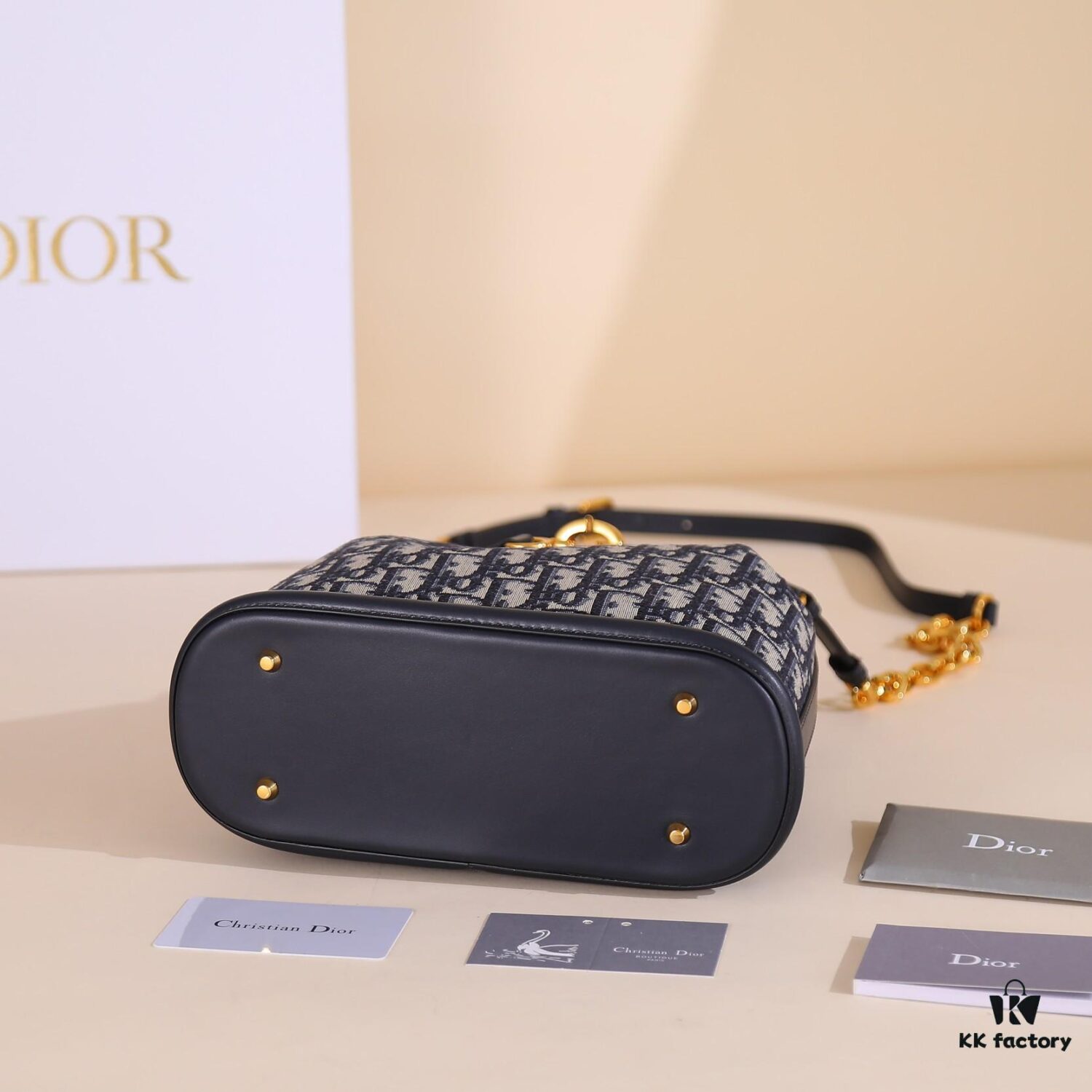 Medium Cest Dior Handbag in Blue Oblique Canvas