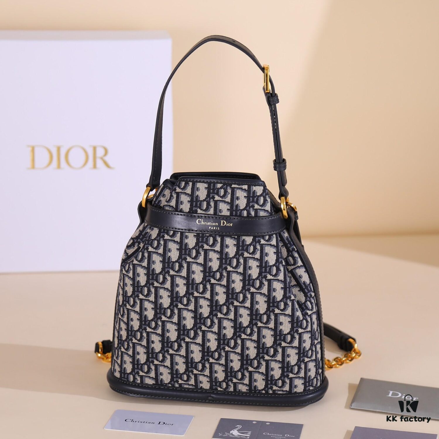 Medium Cest Dior Handbag in Blue Oblique Canvas