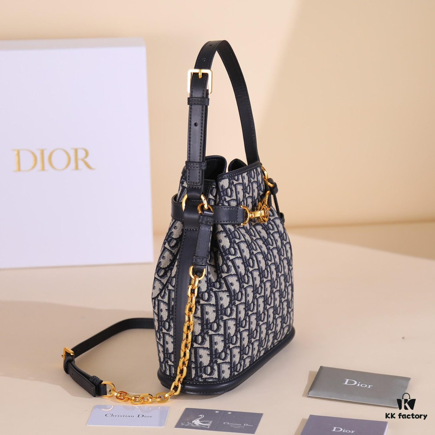 Medium Cest Dior Handbag in Blue Oblique Canvas