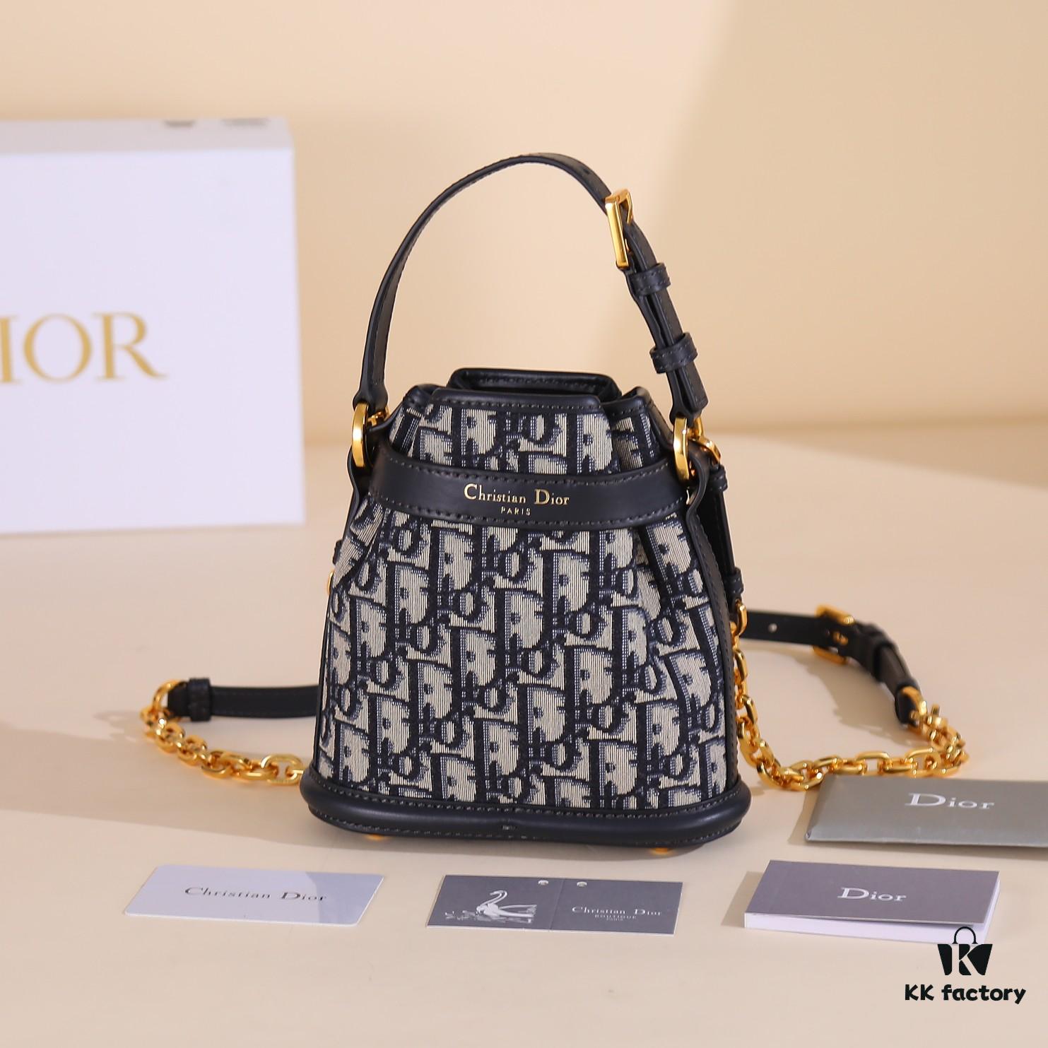 Small Cest Dior Handbag in Blue Oblique Print - Exclusive Channel Stock