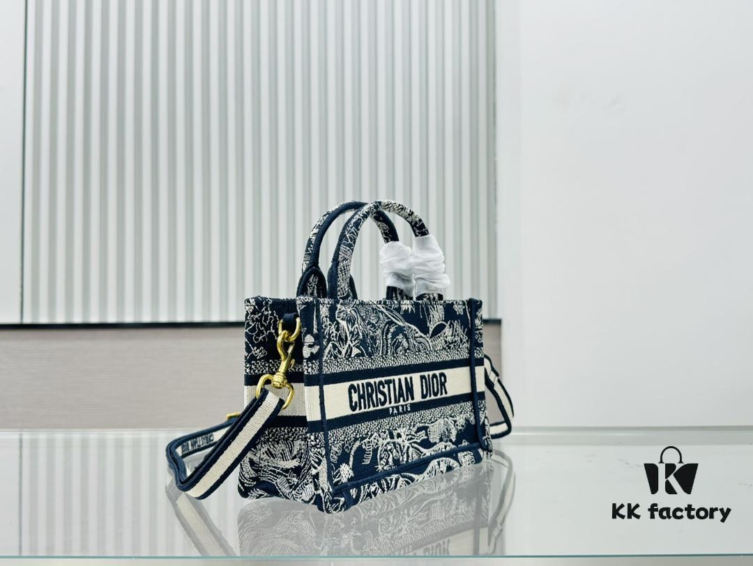 Black Blue Tiger, Super Mini with Shoulder Strap DIOR Book Tote 24 Spring/Summer New Arrival