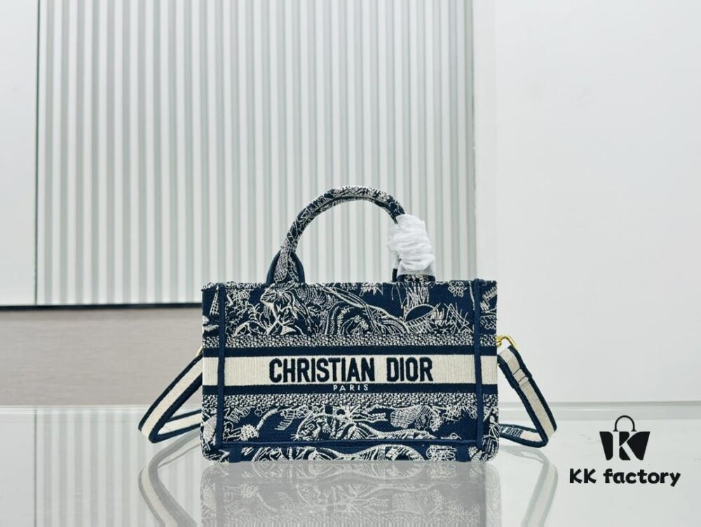 Black Blue Tiger, Super Mini with Shoulder Strap DIOR Book Tote 24 Spring/Summer New Arrival