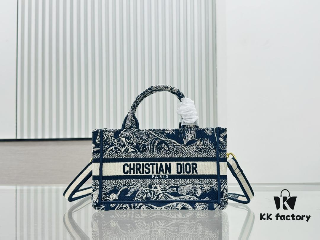 Black Blue Tiger, Super Mini with Shoulder Strap DIOR Book Tote 24 Spring/Summer New Arrival