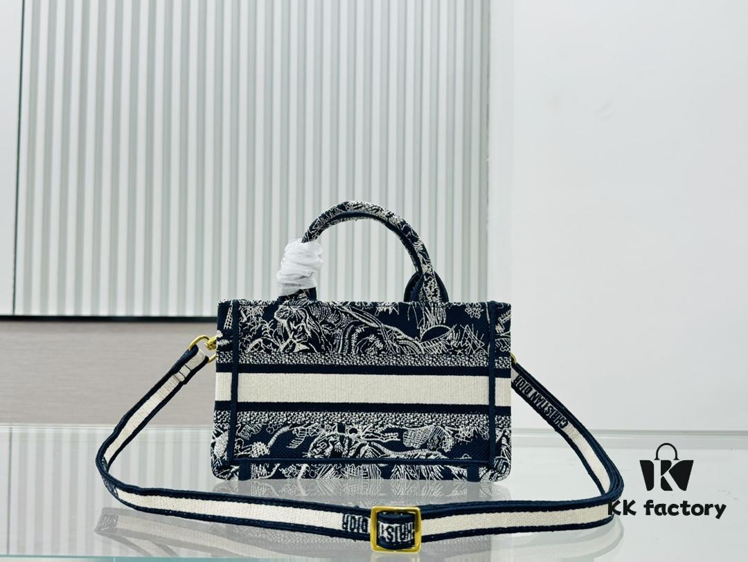 Black Blue Tiger, Super Mini with Shoulder Strap DIOR Book Tote 24 Spring/Summer New Arrival