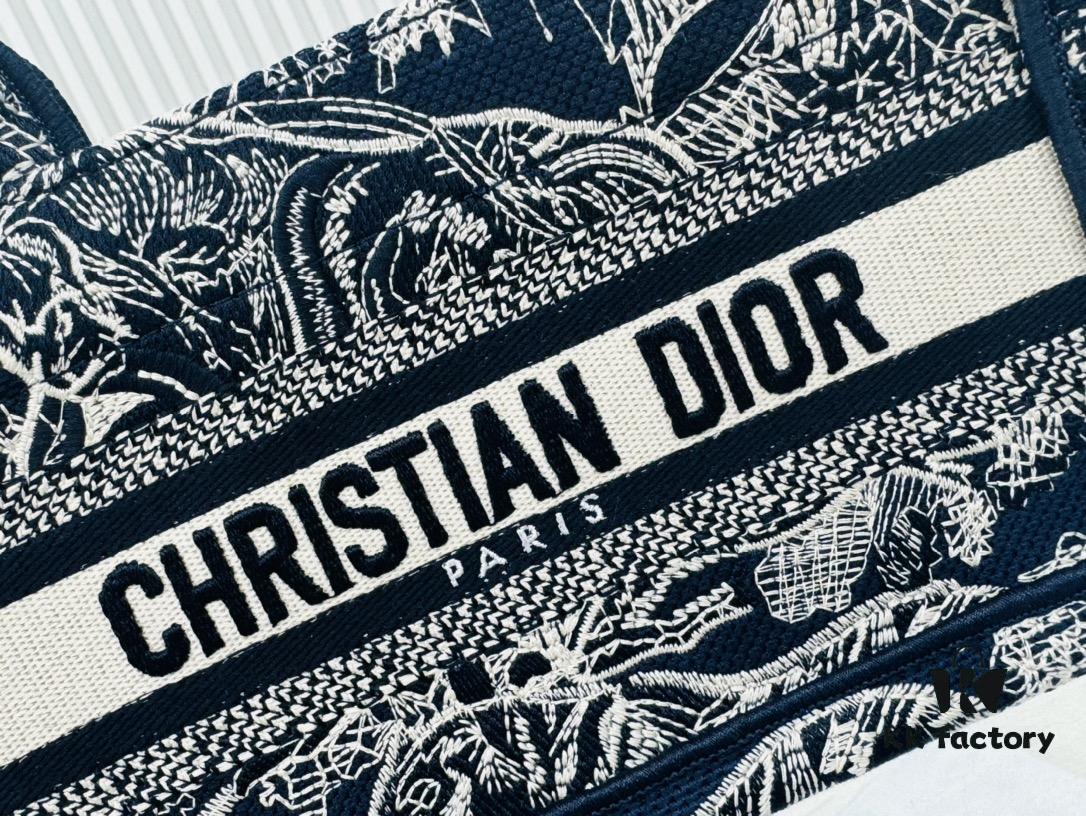 Black Blue Tiger, Super Mini with Shoulder Strap DIOR Book Tote 24 Spring/Summer New Arrival