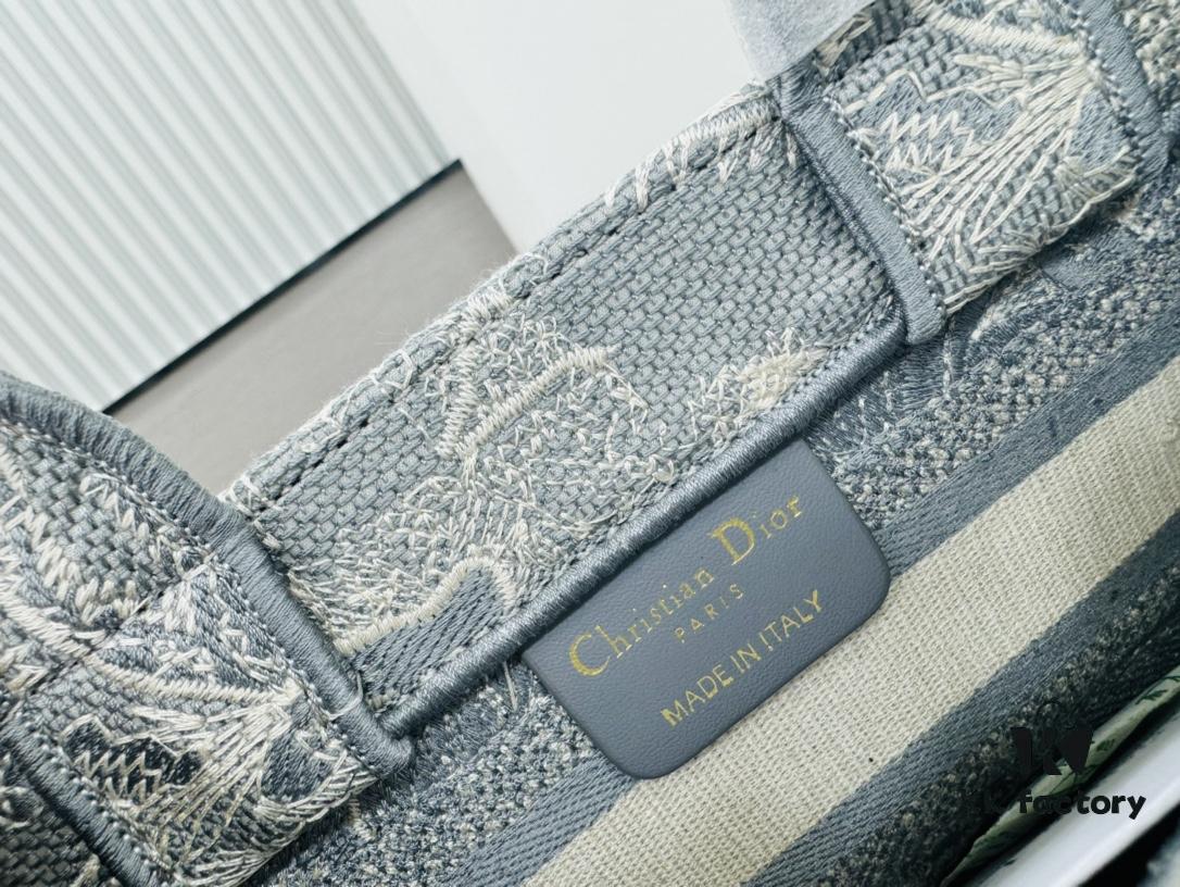 Dior Book Tote 24 Spring Mini Size with Shoulder Strap in Grey Tiger