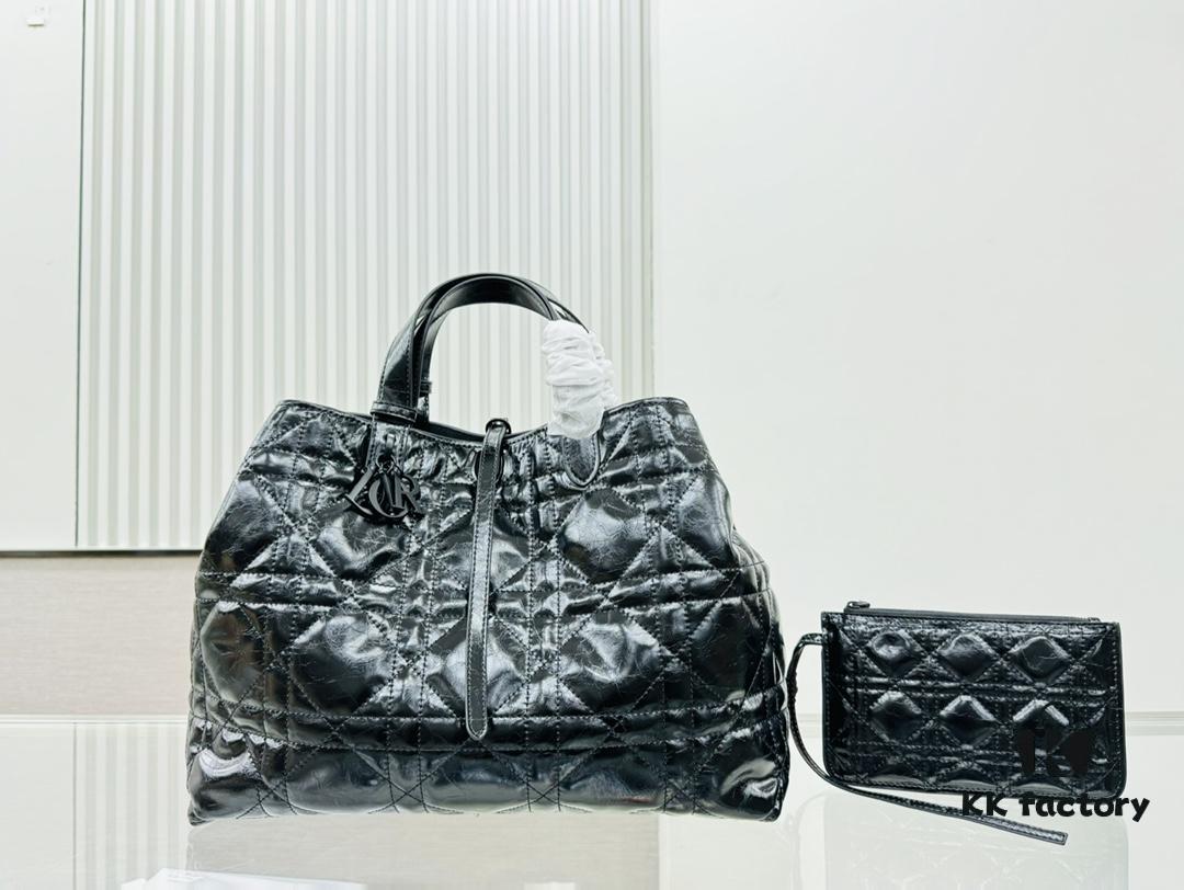 Dior Book Tote Large Oil-Waxed Leather Handbag