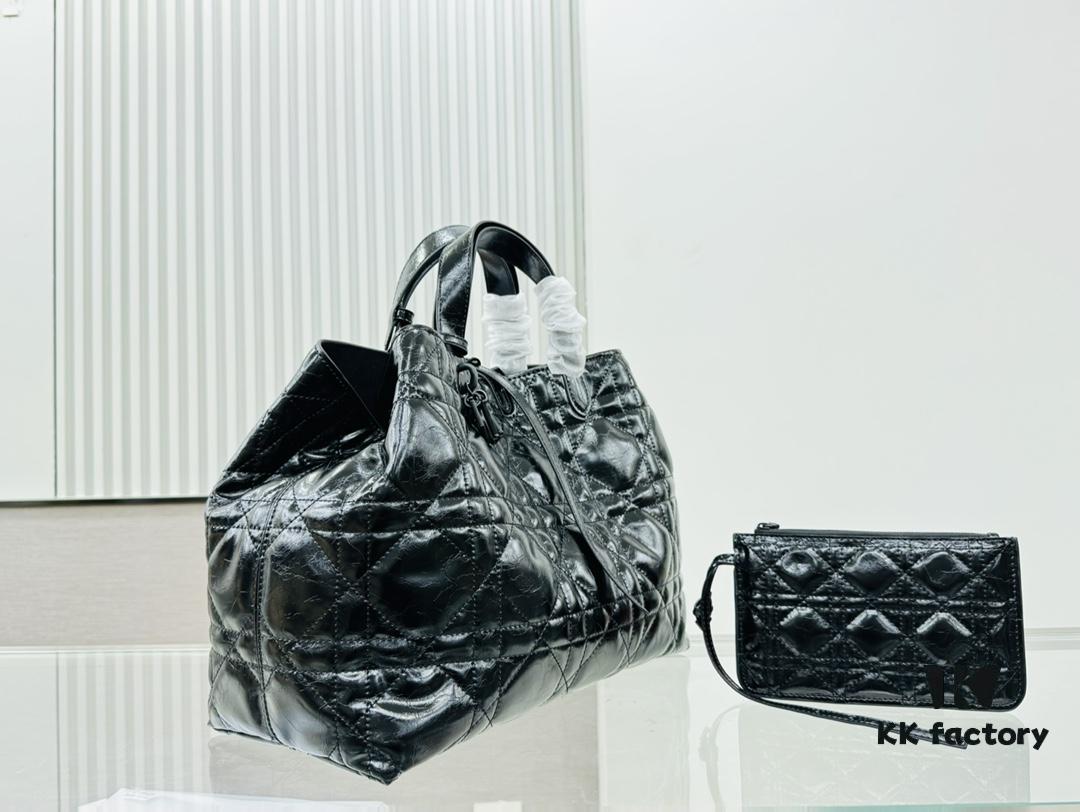 Dior Book Tote Large Oil-Waxed Leather Handbag