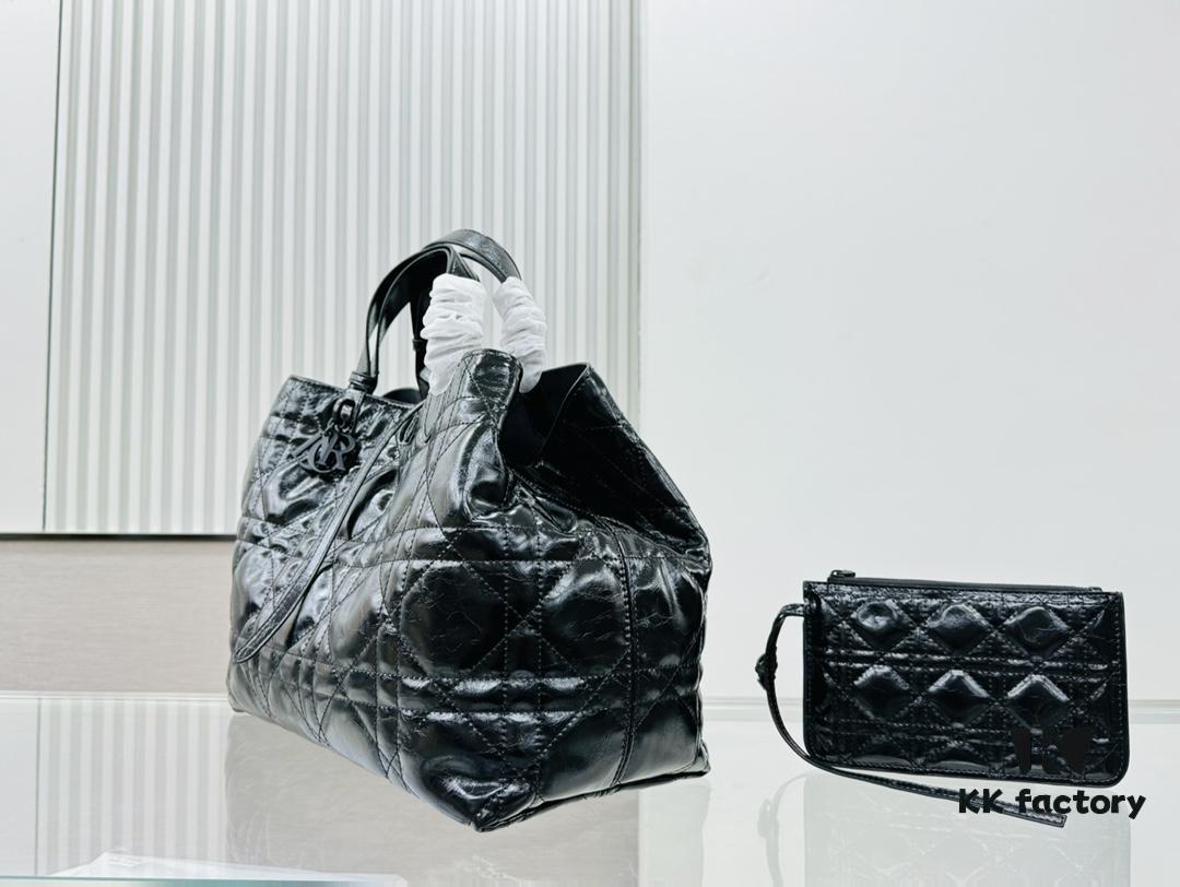 Dior Book Tote Large Oil-Waxed Leather Handbag