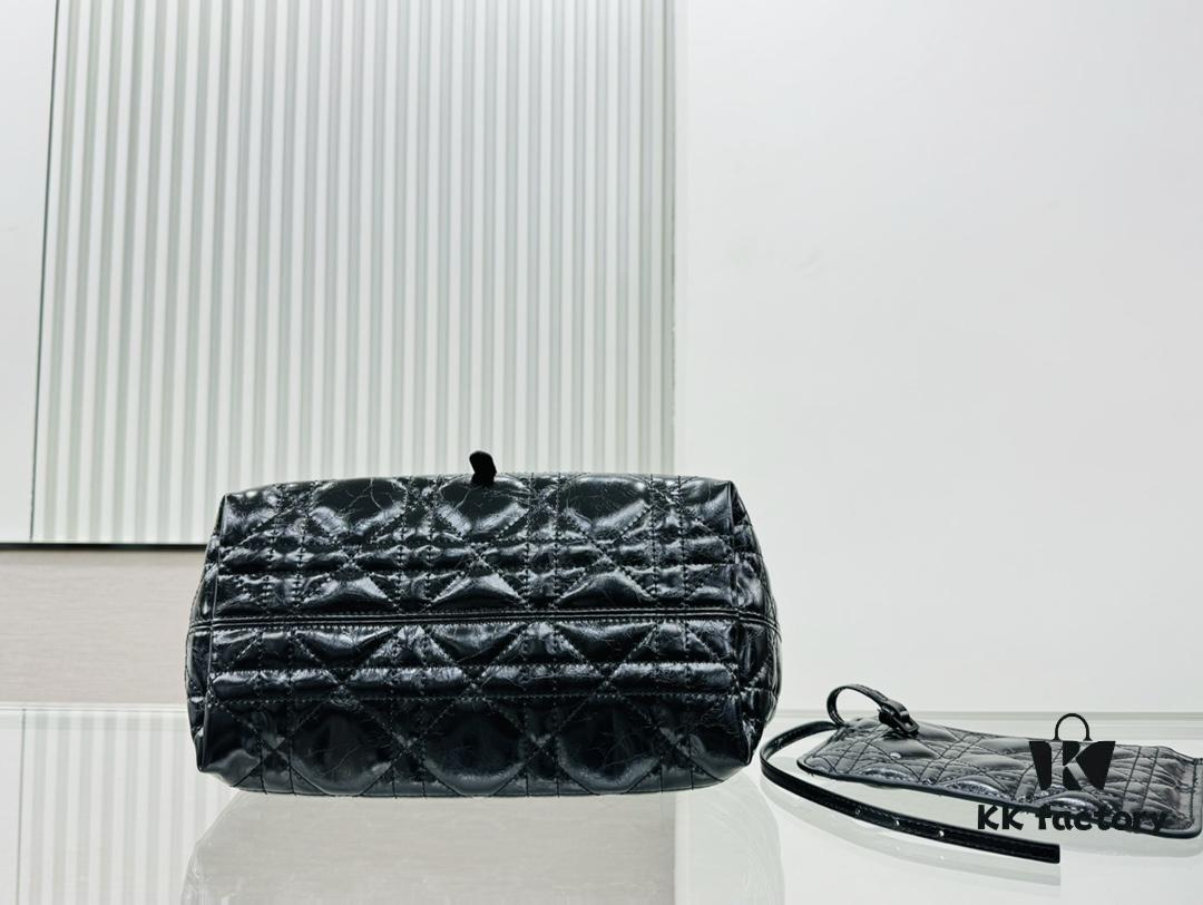 Medium Oil-Waxed Leather Dior Book Tote, High Quality