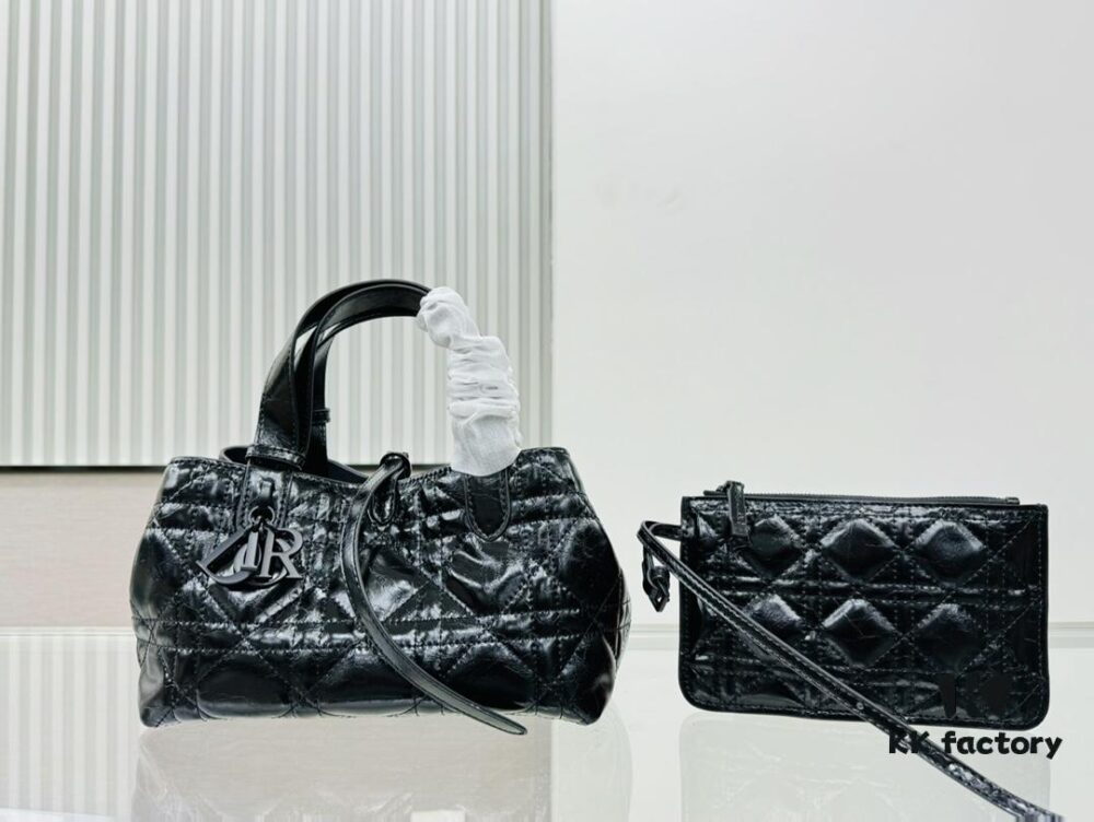 Dior Book Tote Mini in Oil-Waxed Leather, High Quality