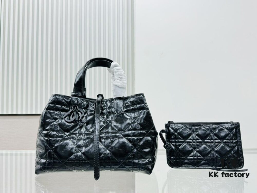 Medium Oil-Waxed Leather Dior Book Tote, High Quality