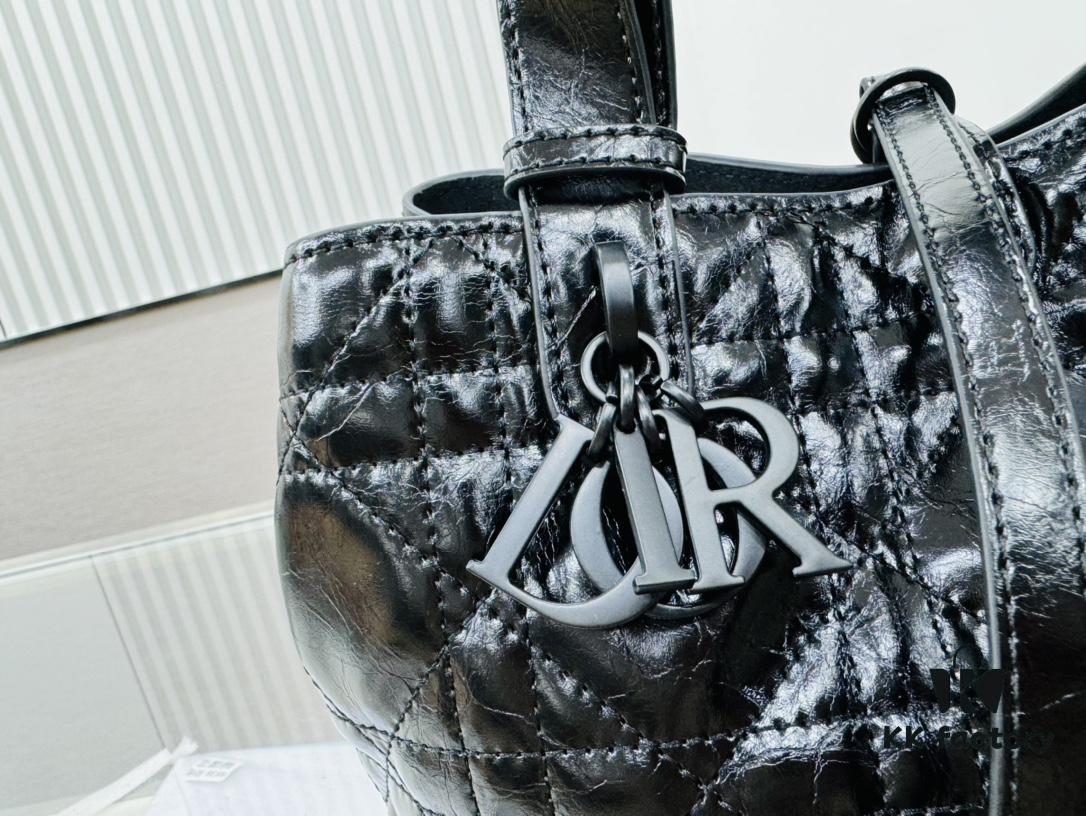 Dior Book Tote Mini in Oil-Waxed Leather, High Quality