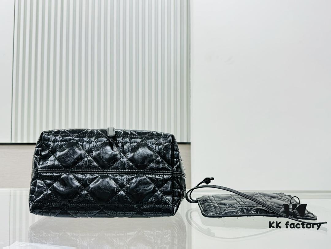 Dior Book Tote Mini in Oil-Waxed Leather, High Quality