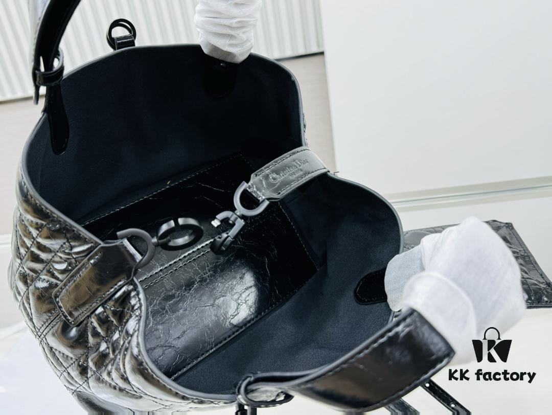 Dior Book Tote Mini in Oil-Waxed Leather, High Quality