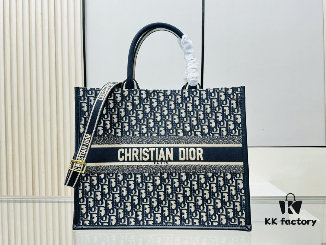 Dior Book Tote24 Early Spring New Arrival, Large Size, Vintage Blue