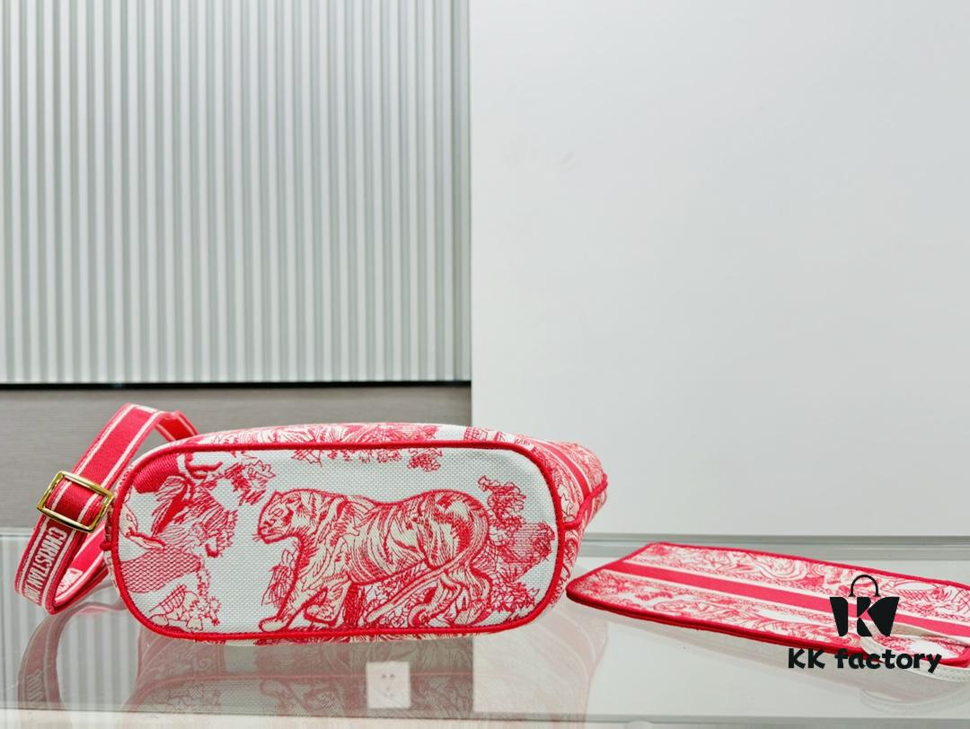 Dior Market Tote Bag with Shoulder Strap and Mini Pouch