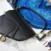 Dior Black Saddle Palm-Grain Series M0446 with Lettered Strap
