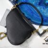 Dior Black Saddle Palm-Grain Series M0446 with Lettered Strap