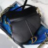 Dior Black Saddle Palm-Grain Series M0446 with Lettered Strap