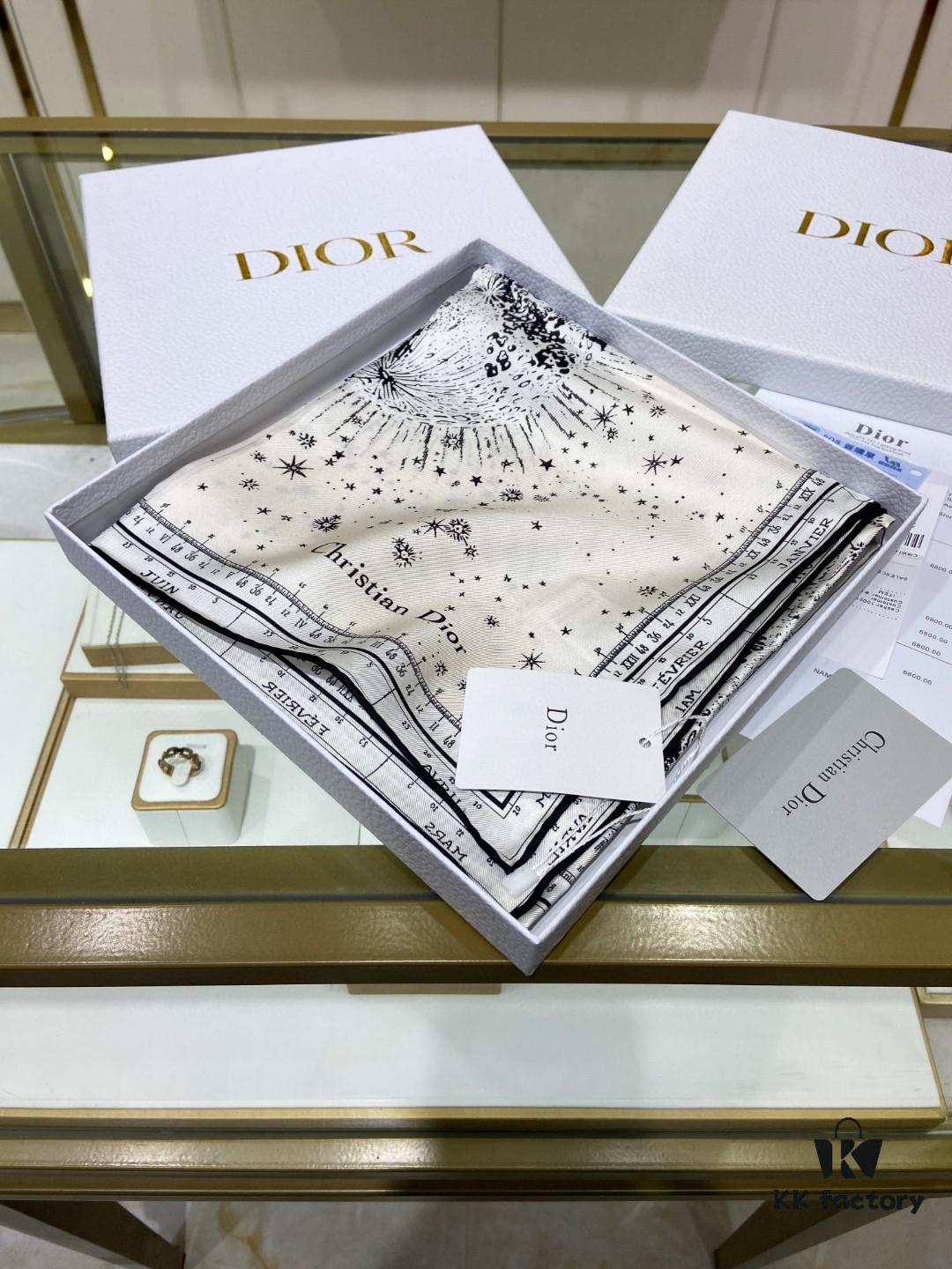 Luxury Custom Dior Double-Sided Solid Color Silk Scarf, 100% Premium 18 Momme Twill Silk, 90cm x 90cm