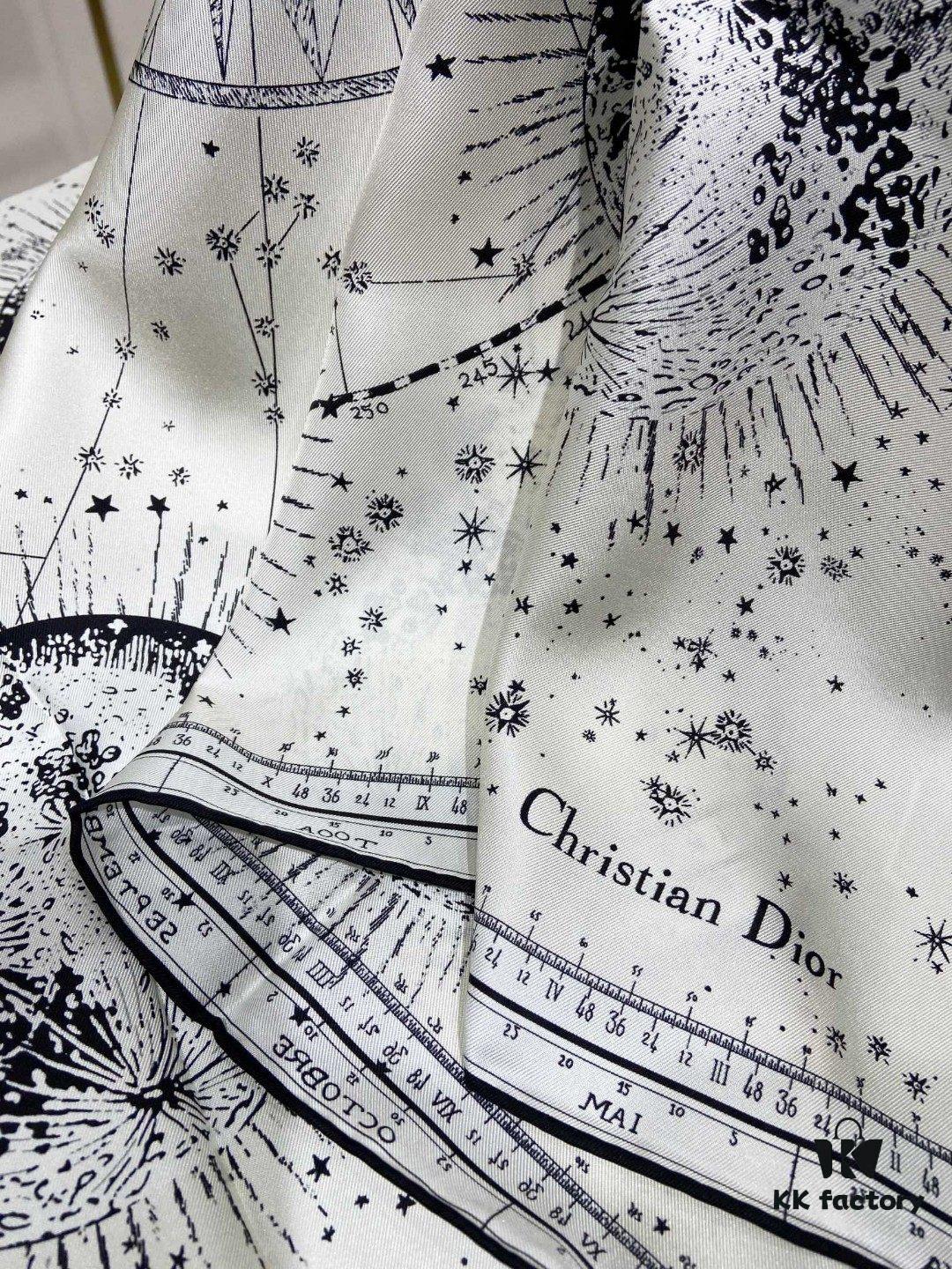 Luxury Custom Dior Double-Sided Solid Color Silk Scarf, 100% Premium 18 Momme Twill Silk, 90cm x 90cm