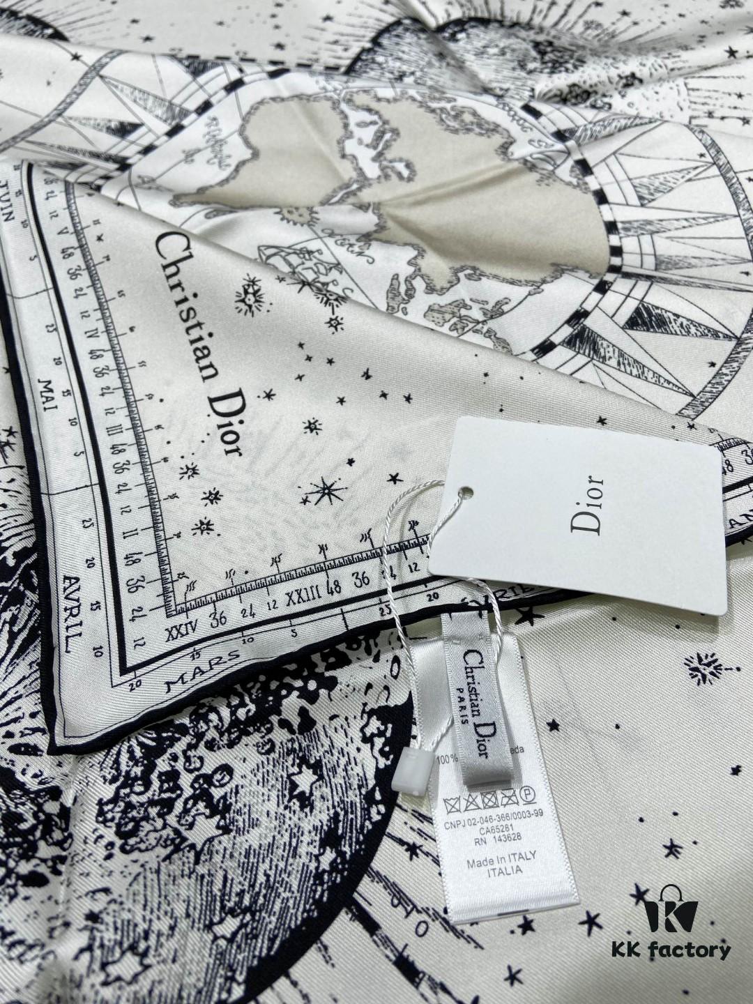 Luxury Custom Dior Double-Sided Solid Color Silk Scarf, 100% Premium 18 Momme Twill Silk, 90cm x 90cm