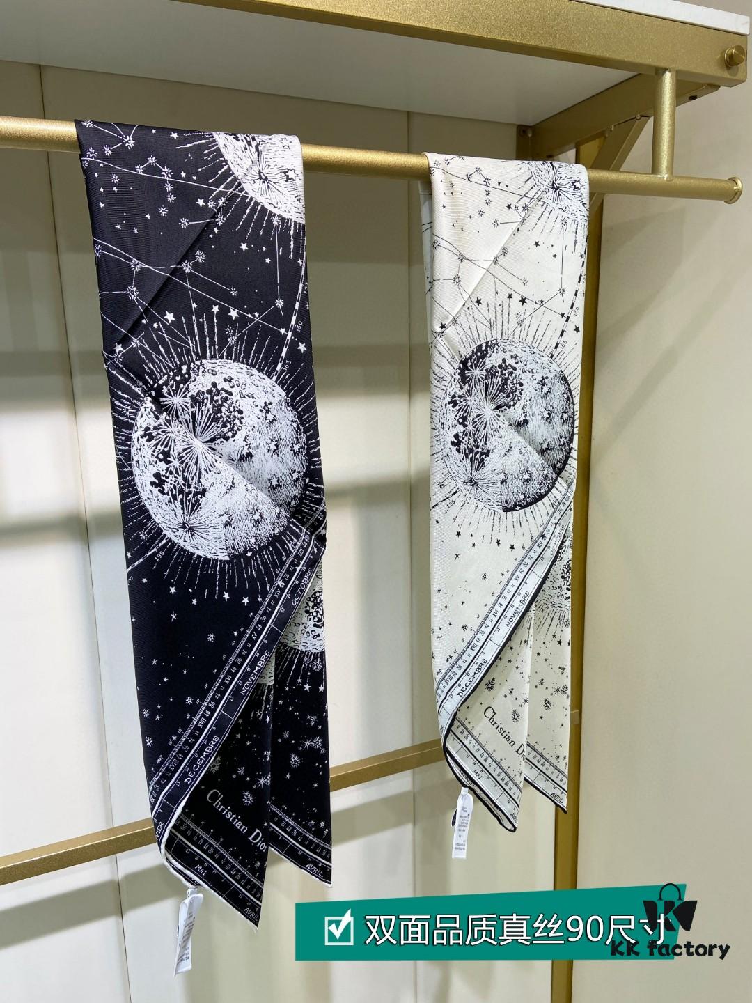 Luxury Custom Dior Double-Sided Solid Color Silk Scarf, 100% Premium 18 Momme Twill Silk, 90cm x 90cm