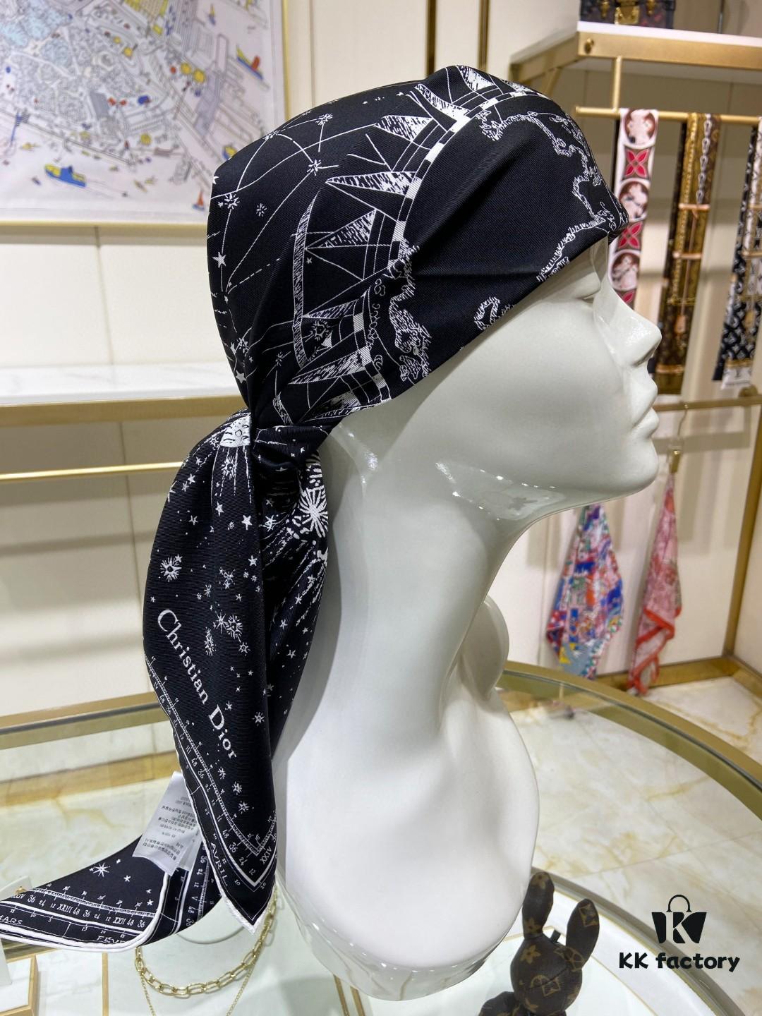 Luxury Custom Dior Double-Sided Solid Color Silk Scarf, 100% Premium 18 Momme Twill Silk, 90cm x 90cm