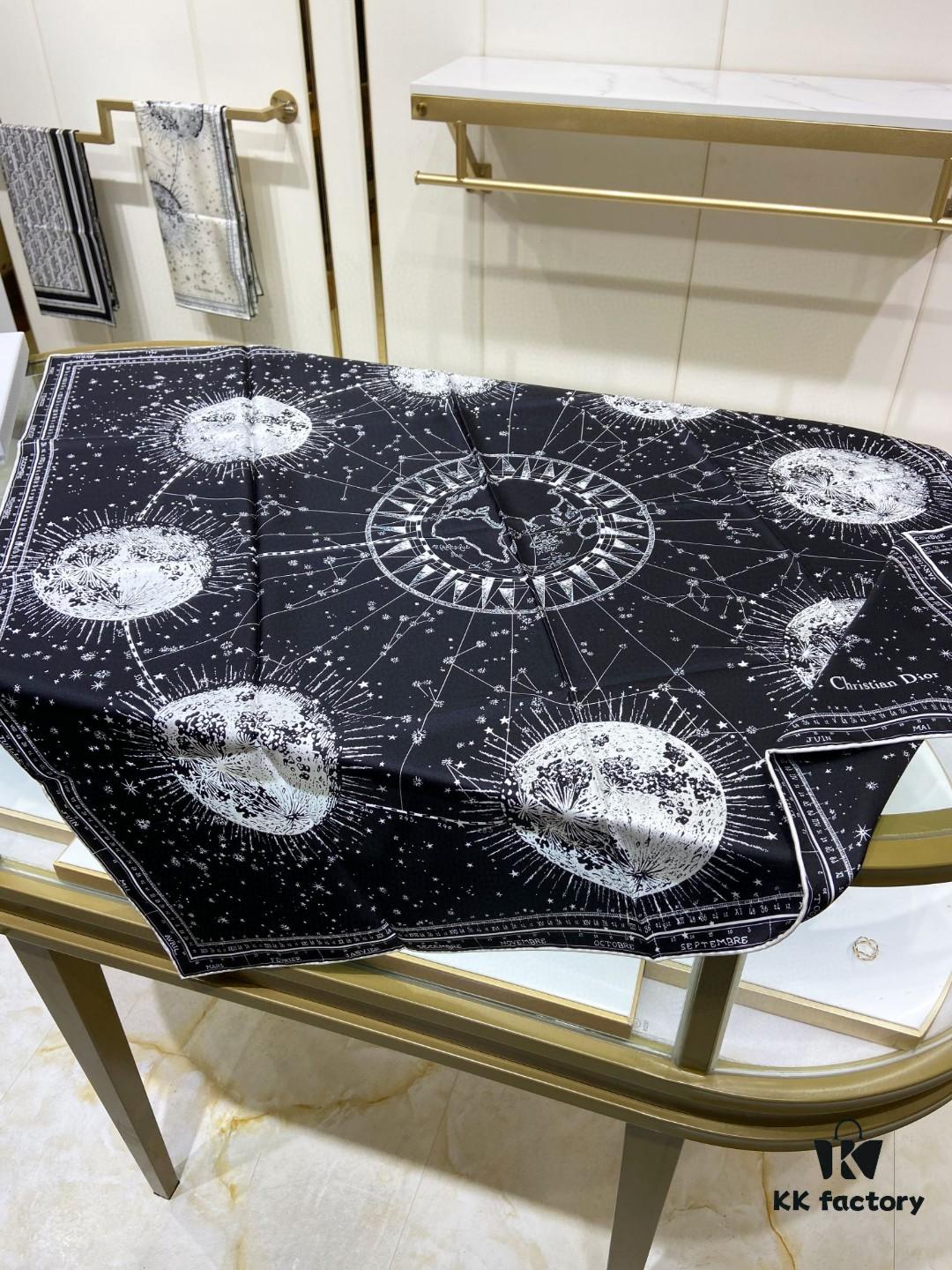 Luxury Custom Dior Double-Sided Solid Color Silk Scarf, 100% Premium 18 Momme Twill Silk, 90cm x 90cm