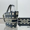 Dior Market Tote Bag with Shoulder Strap and Mini Pouch
