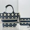 Dior Market Tote Bag with Shoulder Strap and Mini Pouch