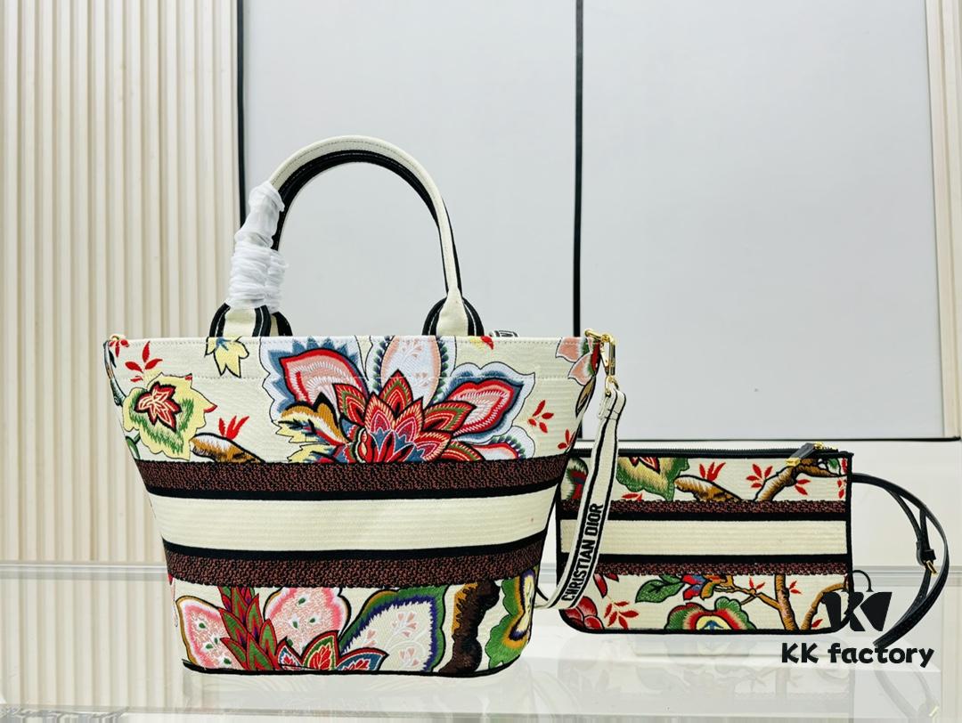Dior Market Tote with Shoulder Strap and Mini Bag
