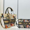 Dior Market Tote Bag with Shoulder Strap and Mini Pouch
