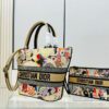 Dior Market Tote Bag with Shoulder Strap and Mini Pouch