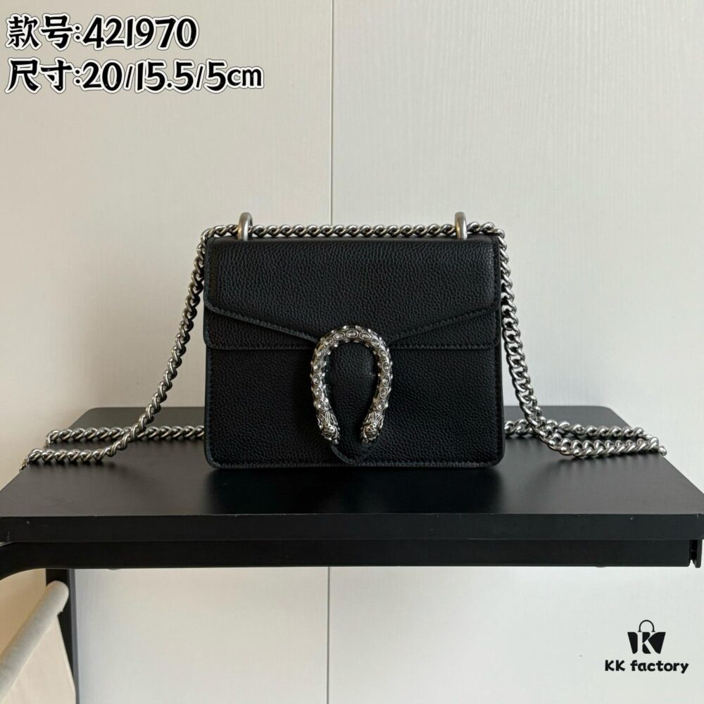 Authentic Shot #421970 Black Leather Dionysus Series Bag