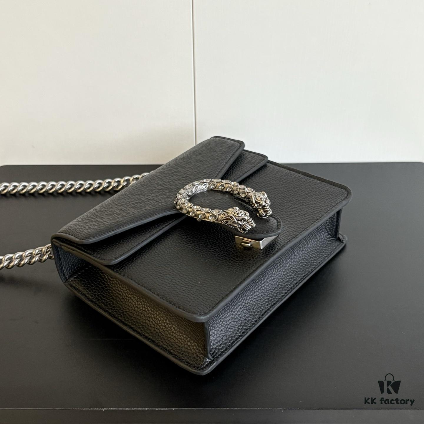 Authentic Shot #421970 Black Leather Dionysus Series Bag