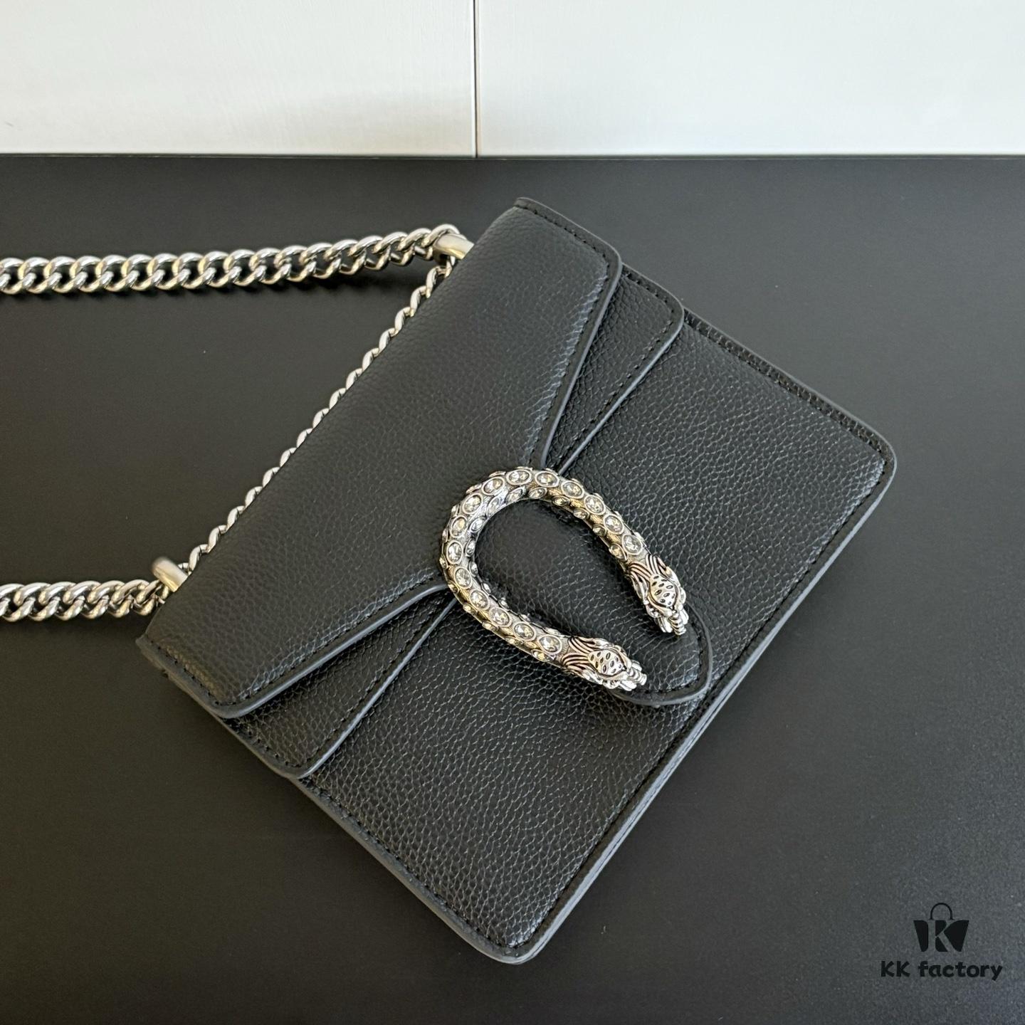 Authentic Shot #421970 Black Leather Dionysus Series Bag