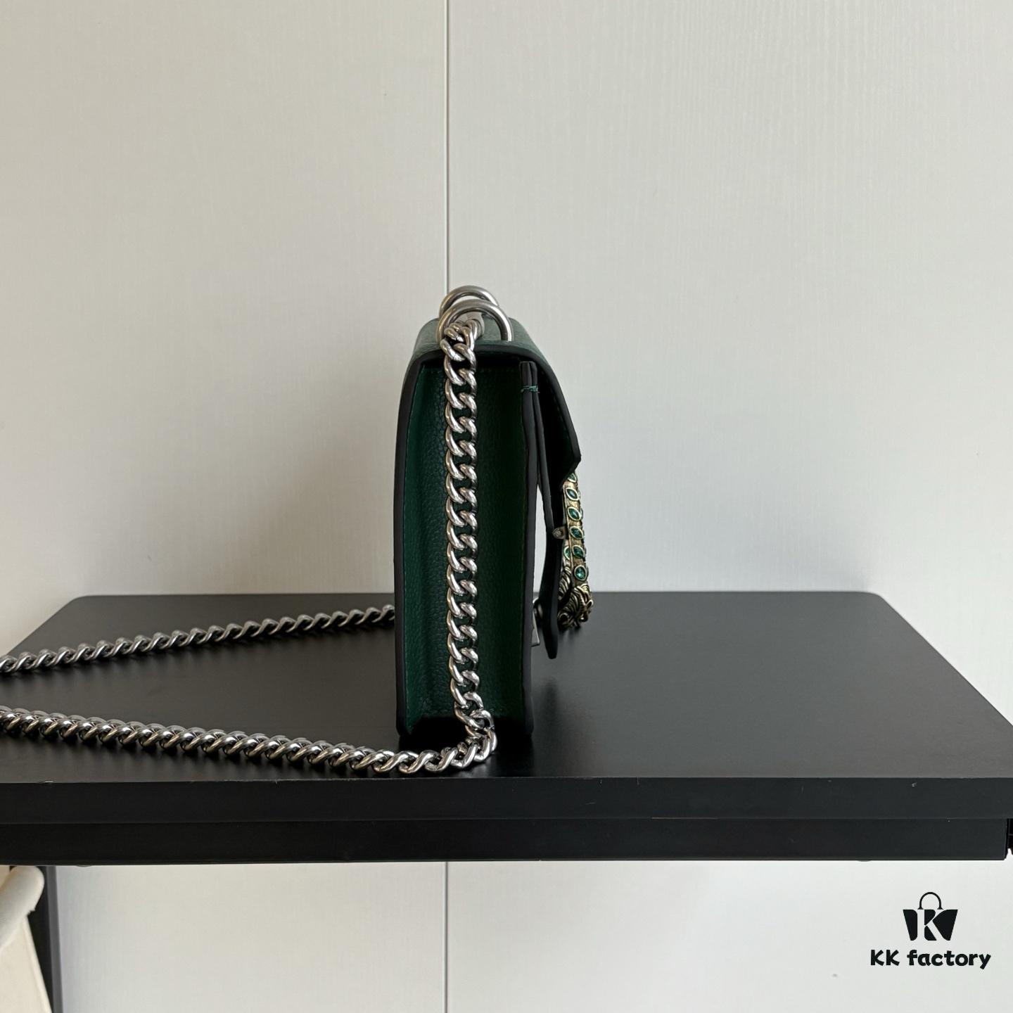 Authentic Shot #421970 Green Leather Dionysus Series Bag