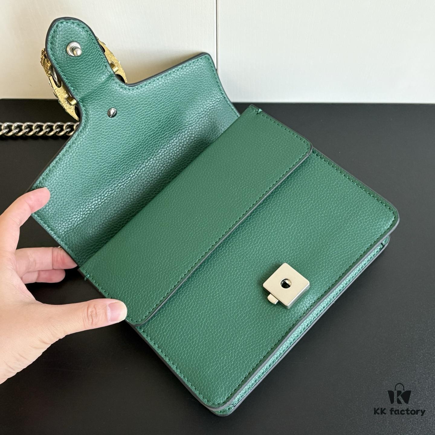 Authentic Shot #421970 Green Leather Dionysus Series Bag