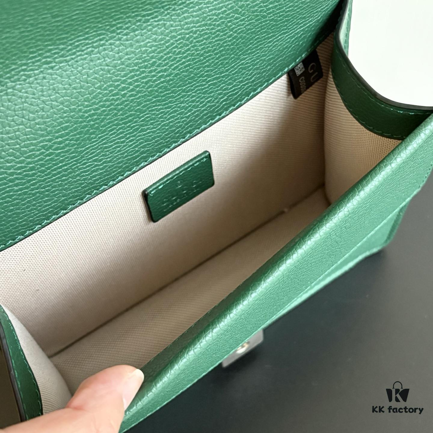 Authentic Shot #421970 Green Leather Dionysus Series Bag