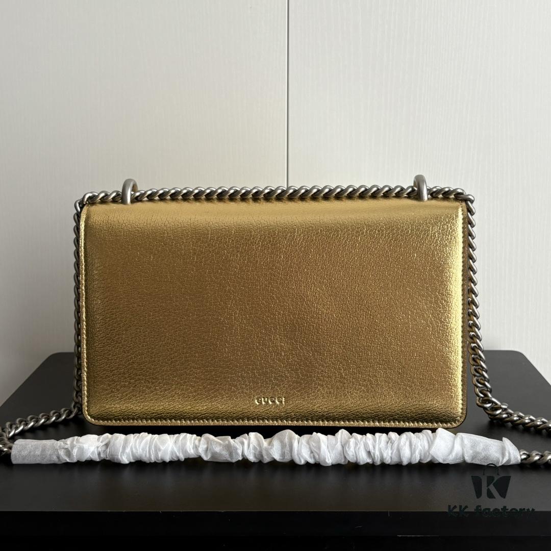 Upgraded Version Real Shot # Gold Full Leather Model 400249 Size 28x18x9cm