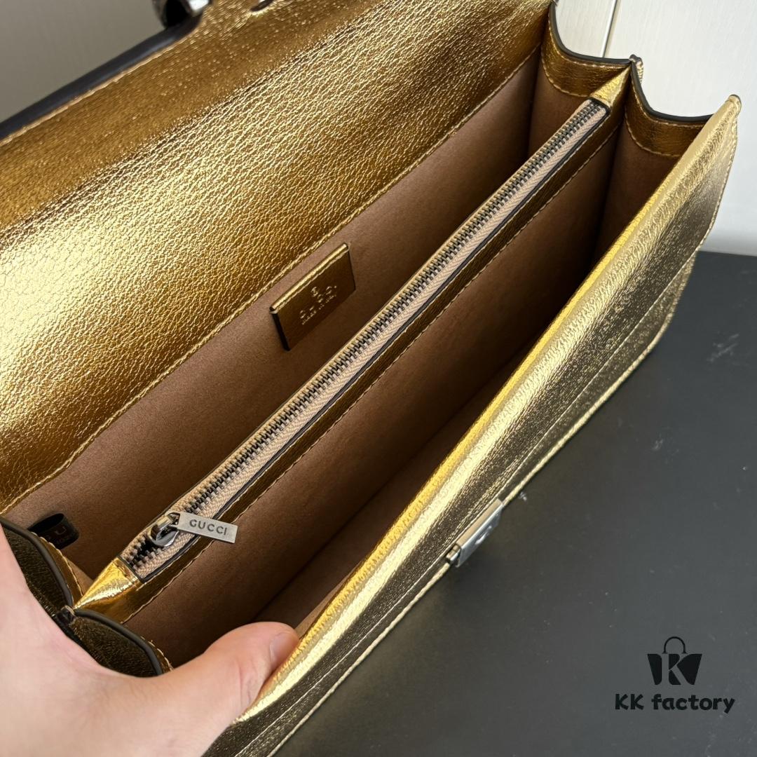 Upgraded Version Real Shot # Gold Full Leather Model 400249 Size 28x18x9cm