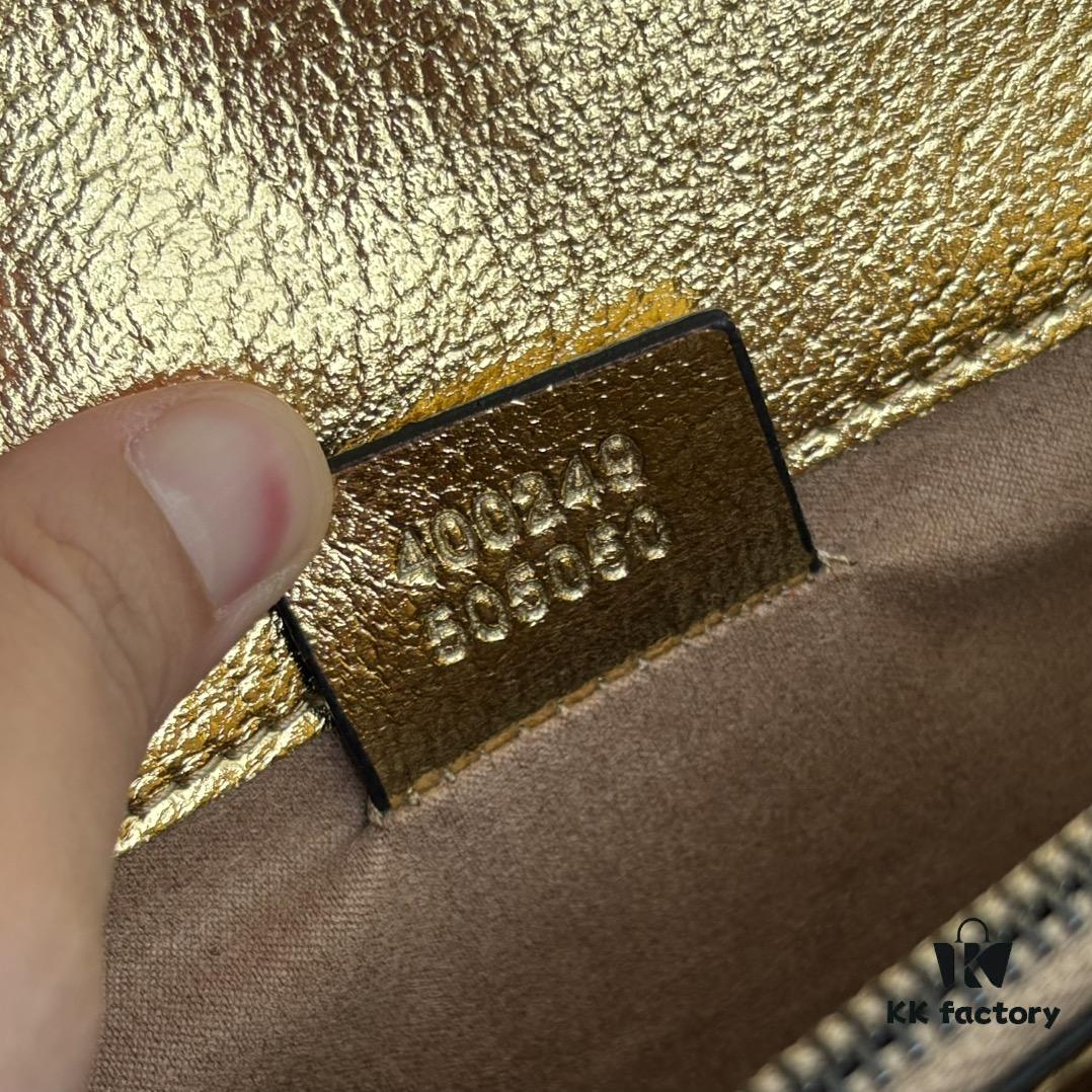 Upgraded Version Real Shot # Gold Full Leather Model 400249 Size 28x18x9cm